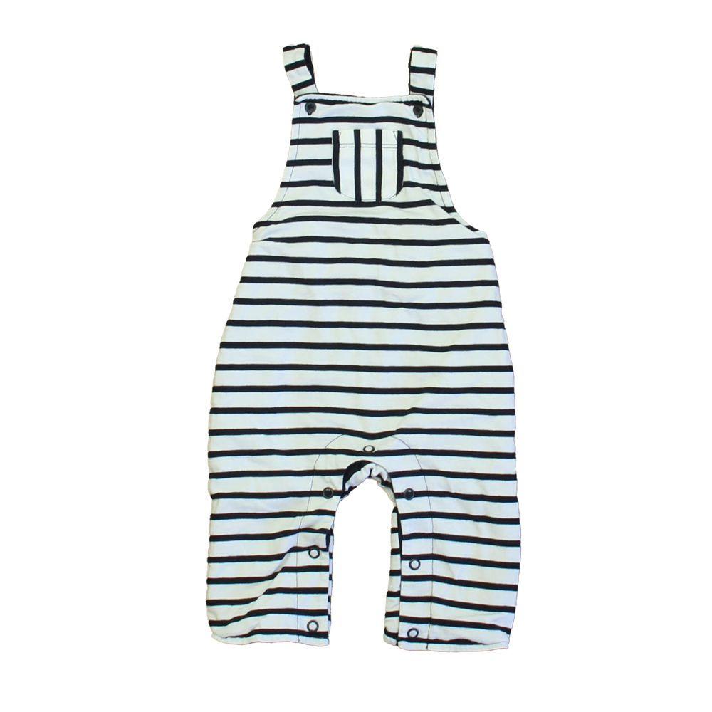 The Little White Company Boys Navy Stripe Overalls size: 3-6 Months